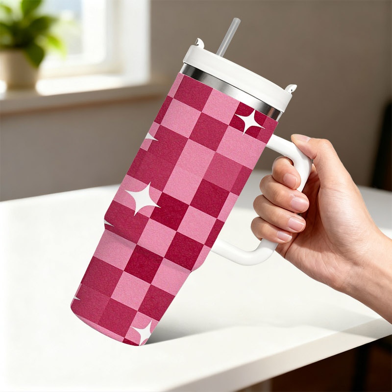 Sublimation Mug White - 1 adet 40oz Pipetli ve Saplı